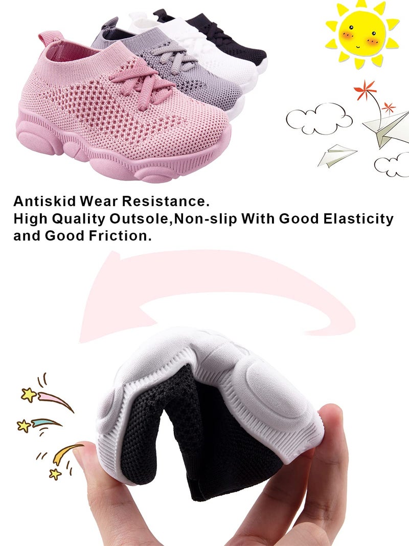 Charrost Baby First Walking Shoes 1-4 Years Kid Shoes Trainers Toddler Slip on Infant Waves Shoes Boys Girls Cotton Mesh Breathable Sneakers Outdoor(Black,8 T) Bear27 - Image 3