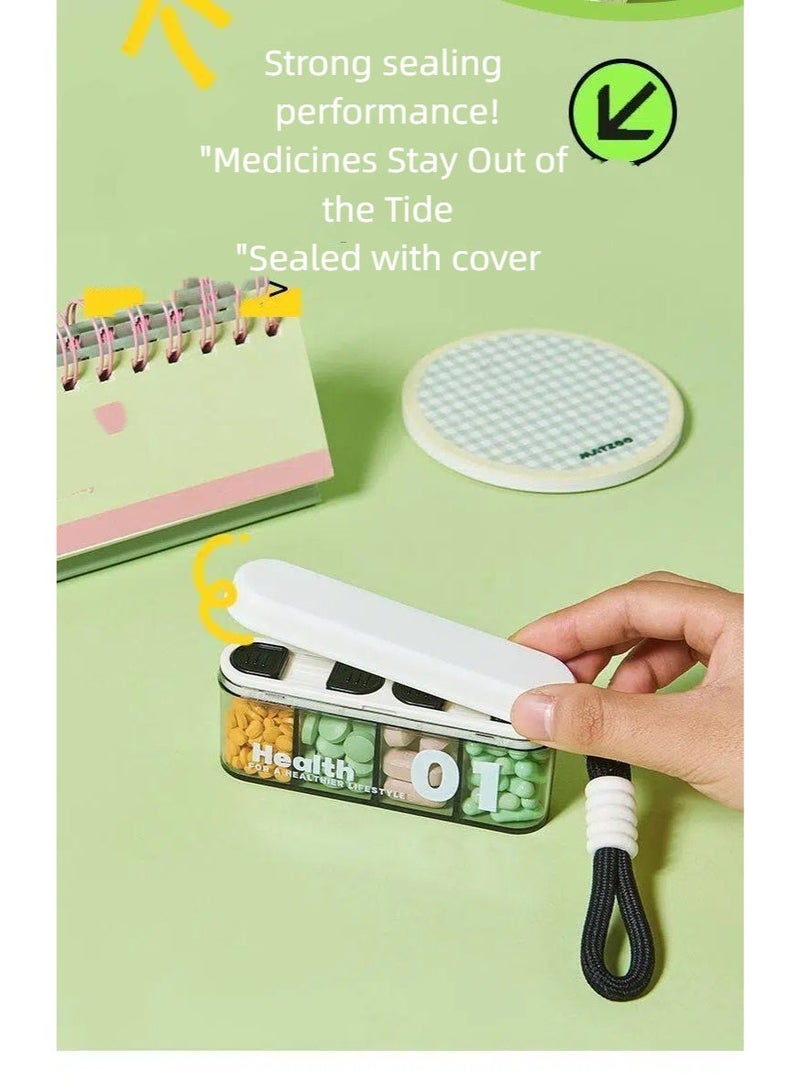 منظم أقراص أسبوعي محمول - صندوق تخزين دواء صغير بثلاثة فواصل لكل يوم لمدة 7 أيام، حقيبة سفر للأدوية اليومية - Image 2