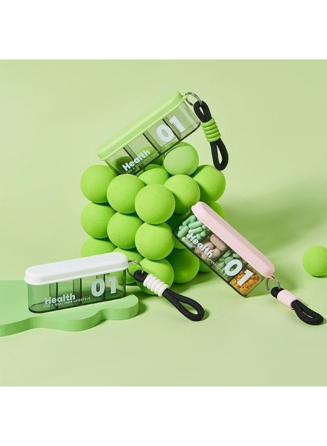 منظم أقراص أسبوعي محمول - صندوق تخزين دواء صغير بثلاثة فواصل لكل يوم لمدة 7 أيام، حقيبة سفر للأدوية اليومية - Image 1