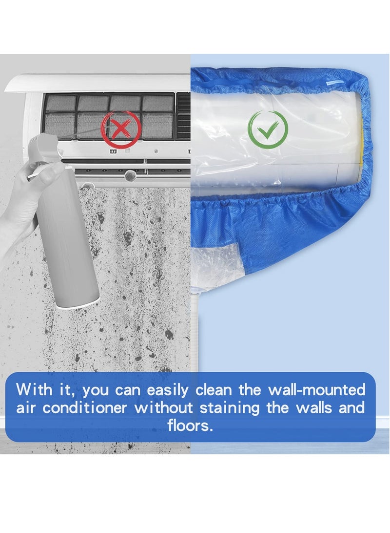 غطاء تنظيف مكيف الهواء الكبير - حقيبة غسيل متينة مقاومة للماء مزودة بخرطوم تصريف لصيانة مكيف الهواء المثبت على الحائط - Q-535 - Image 4