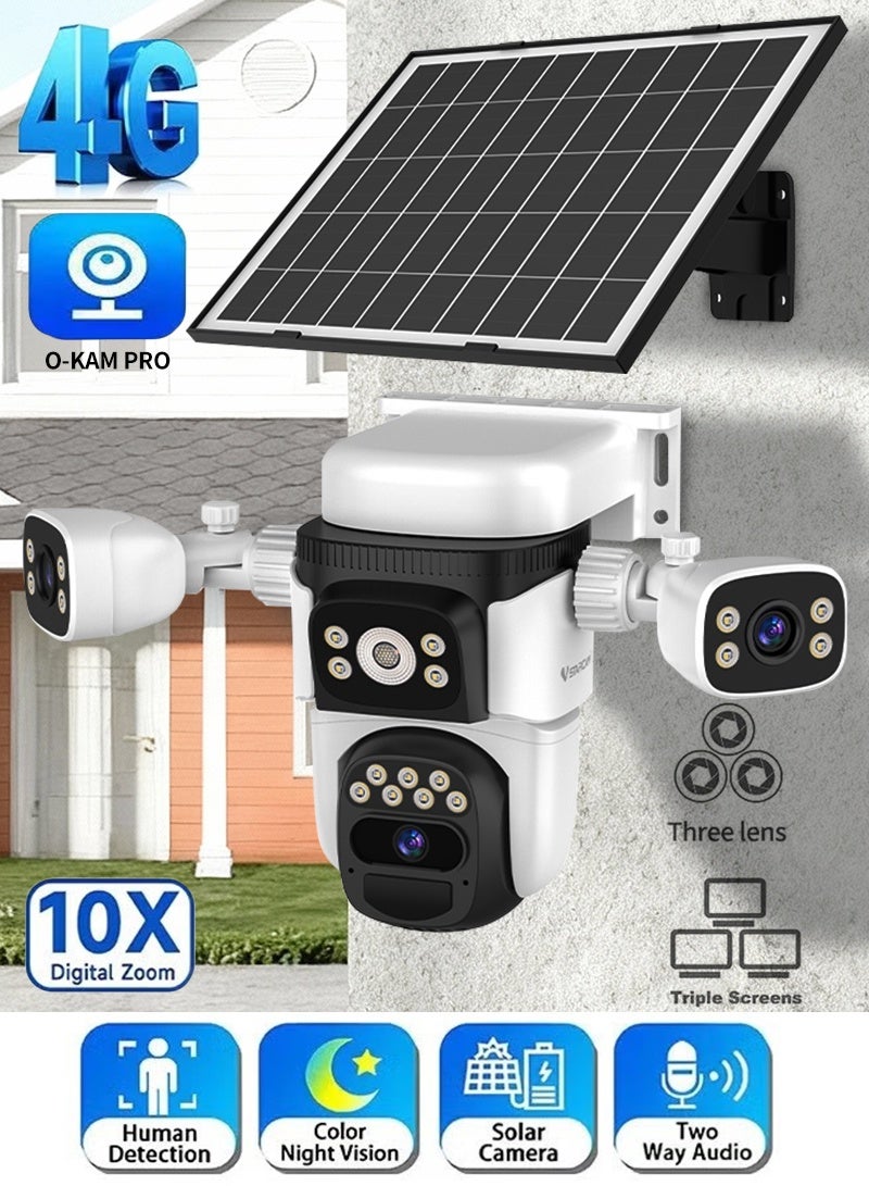 هونتن HONTON Solar Wireless Triple Lens Sim Ptz Security Camera