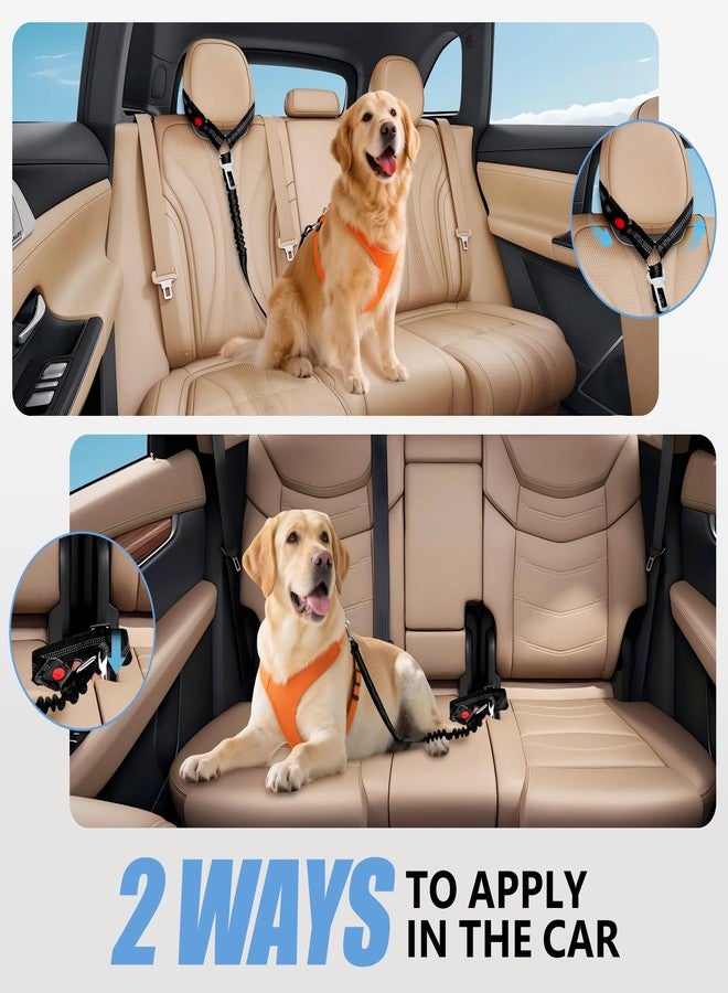 ROUWINNE Headrest Dog Car Safety Seat Belt-Easy to Use, Dog Seat Belt with Military-Grade, Seatbelt Adjustable - Car Leash with Elastic Bungee & Reflective Safety Tether(Black) - Image 2