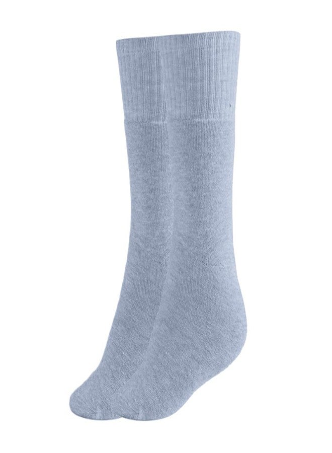 MUKHAKSH (Pack of 6 Pairs = 12 Socks Girls Winter Woolen Warm Solid Grey Calf Length School Socks - Image 3