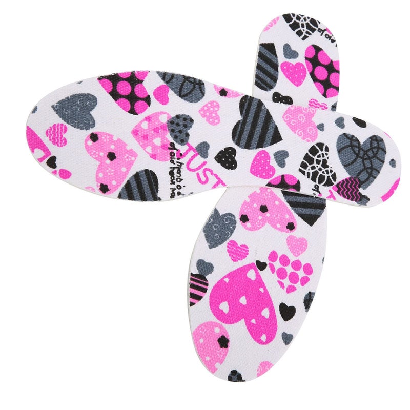 Printed Latex Insoles For Children Shoe Sole Inserts Breathable Kids Pad 1 Pair Heart Shaped Cut Size - Image 3