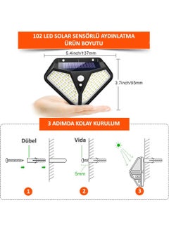 Solar 102 LED Solar Powered 3 Mode Garden Lighting Lamp with Motion Sensor - pzsku/ZB2339B6331E254A8D9B5Z/45/_/1728062039/931f4bed-5cbc-4856-9171-242eb6e1b62b