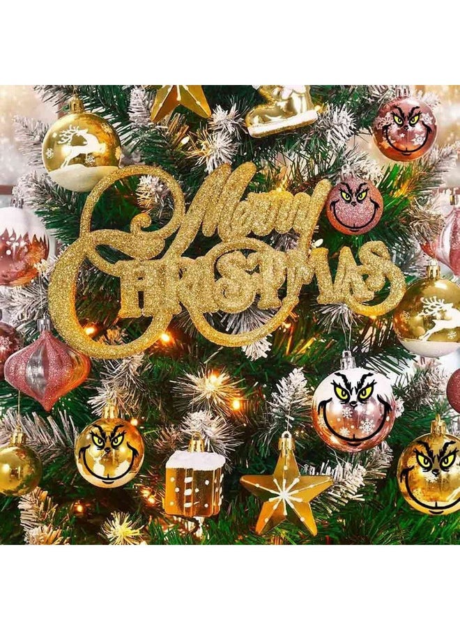Finduat - 10 Pcs Christmas Decorations Stickers For Ornaments, Decals Vinyl Sticker, Christmas Decorations, Diy Sticker, Christmas Stickers For Home Project, Party Supplies(Yellow) - Image 1
