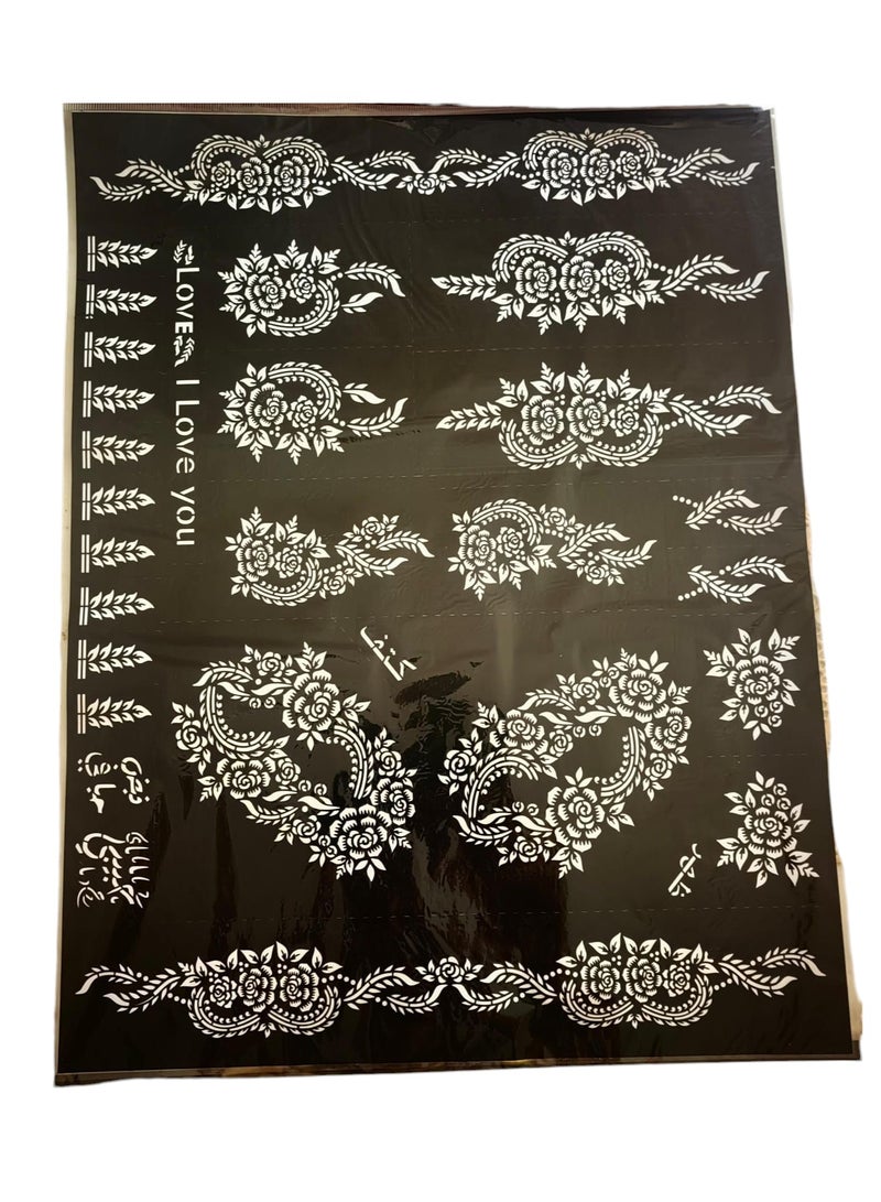 Henna Designs Large Size Mold Stickers for Hand and Feet For Eid And Other Occasions