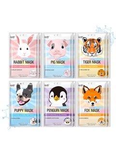Epielle Epielle Character Sheet Masks Animal Spa Mask Korean Beauty Mask For All Skin Types Pack of 12 Birthday Party Gift for her kids Spa Day Party Girls Night Spa Night Beauty Gift 