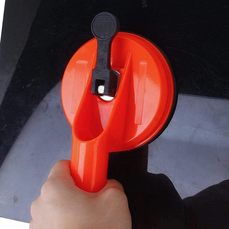 VDHJA Aluminum Boter Glass Suction Cup Vacuum Handle Plate Glass Holder Hooks to Lift Large GlassFloor Gap FixerTile Suction Cup LifterMoving GlassPad for LiftingDent Puller Red - Image 4