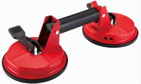 VDHJA Aluminum Boter Glass Suction Cup Vacuum Handle Plate Glass Holder Hooks to Lift Large GlassFloor Gap FixerTile Suction Cup LifterMoving GlassPad for LiftingDent Puller Red - Image 1