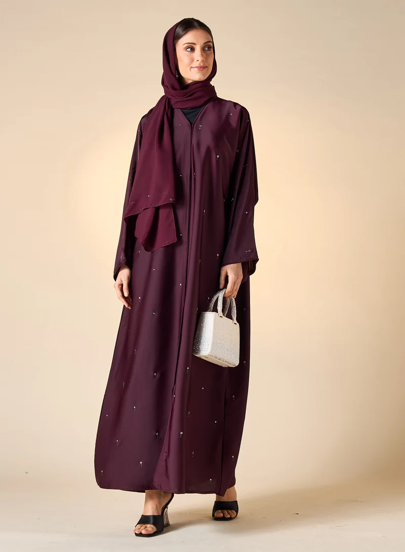 Hadiyath Al Madinah HM - Embellished Abaya with Hijab