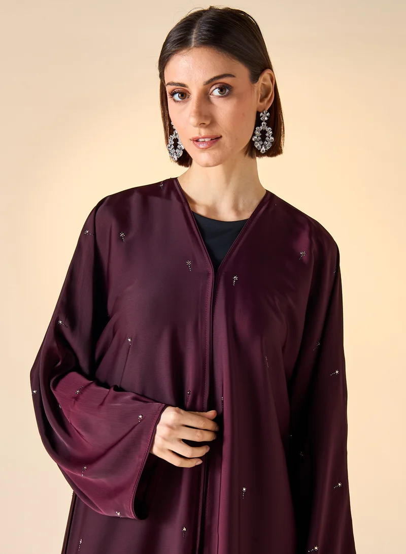 Hadiyath Al Madinah HM - Embellished Abaya with Hijab
