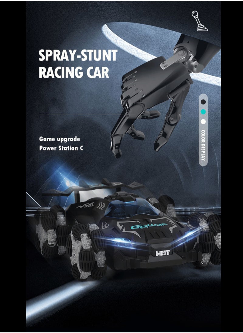 Harvestoy 1:12 Scale  2.4GHz  Remote Control Car Rc Car with Light & Music & Spray, Remote Control Truck Toys,360° Rotating 4WD RC Car Toy Rc Stunt Car for Boys Girls Kids  - Image 4