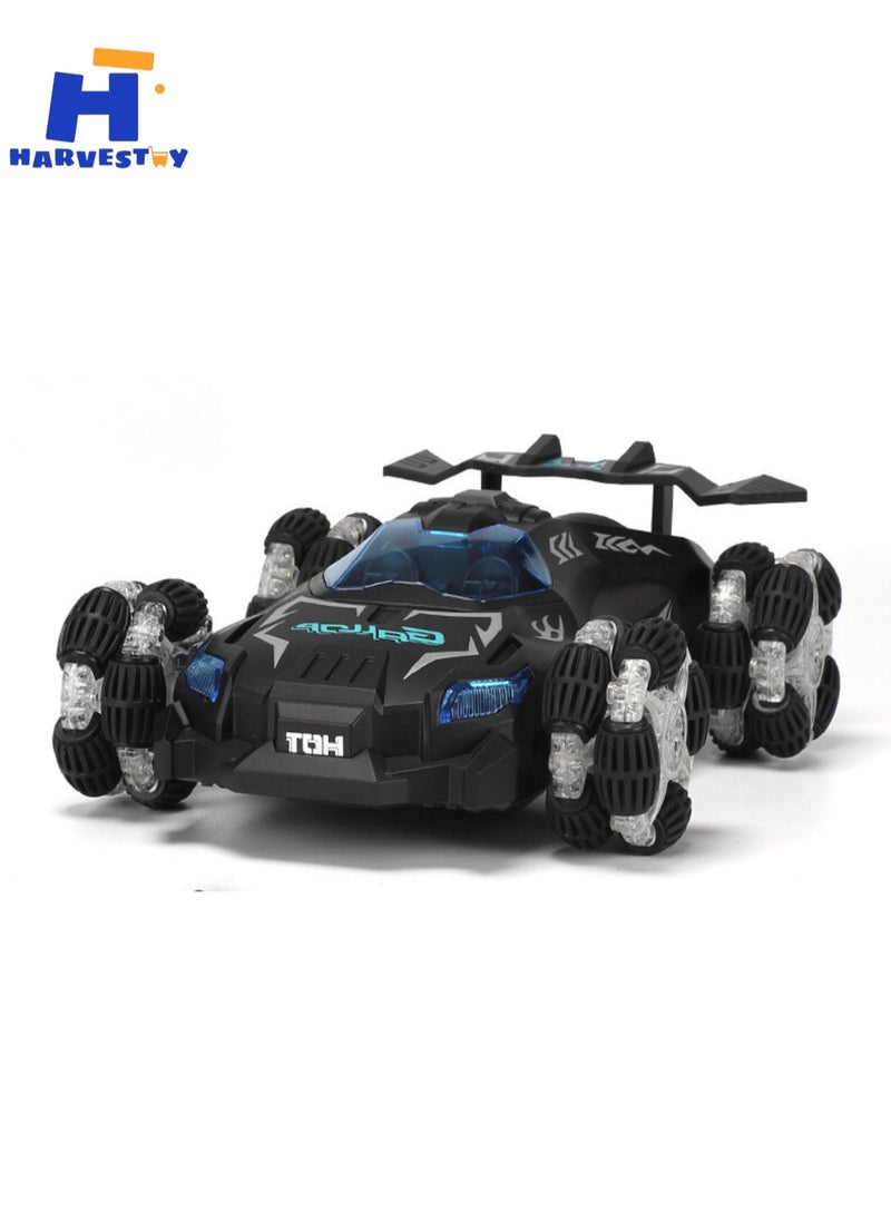 Harvestoy 1:12 Scale  2.4GHz  Remote Control Car Rc Car with Light & Music & Spray, Remote Control Truck Toys,360° Rotating 4WD RC Car Toy Rc Stunt Car for Boys Girls Kids  - Image 1
