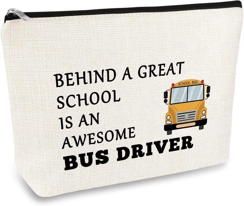 School Bus Driver Gifts Makeup Bag Bus Driver Appreciation Gifts Bus Driver Thank You Gifts Cosmetic Bag Back to School End Of Term School Gift for Bus Driver Christmas Thanksgiving Gift Travel Pouch