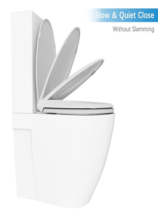 Hosslly Toilet Seat, Elongated Toilet Seat with Slow Soft Close, Durable Toilet Seat Elongated, Never Loosens, Easy Clean and Install, White Toilet Seat Fit for Elongated Toilets - Image 3