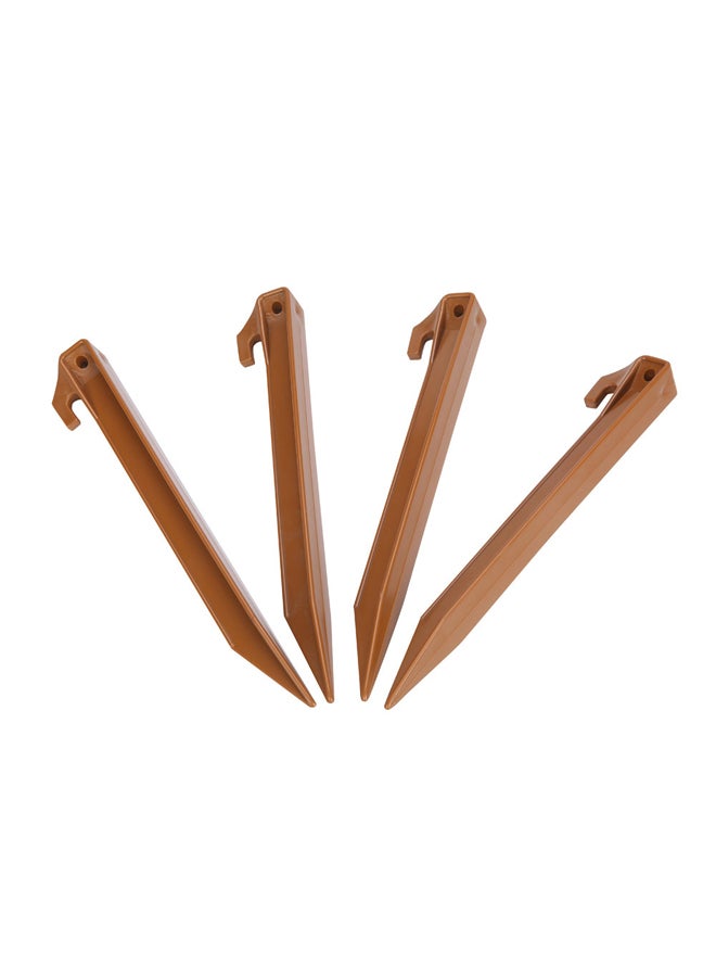 السنيدي اطناب تثبيت الخيام بلاستيك، وتد خيمة، بني، طقم 4 قطع مقاس 22.5 سم - Image 4