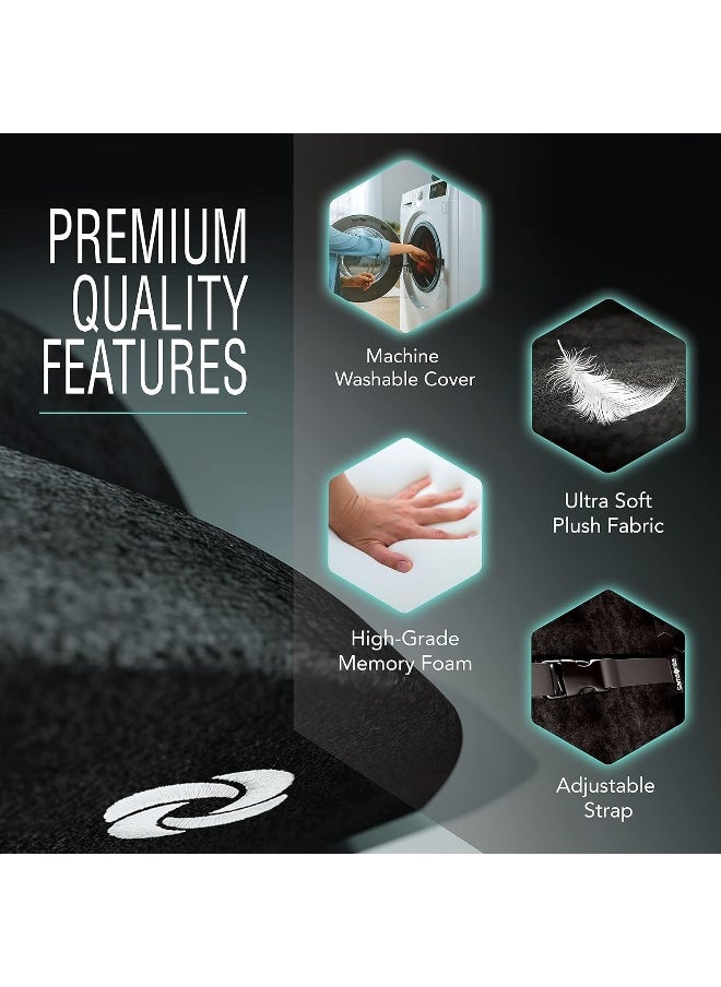 SAMSONITE, [Mid-Low] Back Support Lumbar Pillow for Office Chair or Car Seat, [HIGH GRADE - MEMORY FOAM], Boost your Back Comfort Zone, Versatile Use Supportive Cushion with Soft Plush Cover