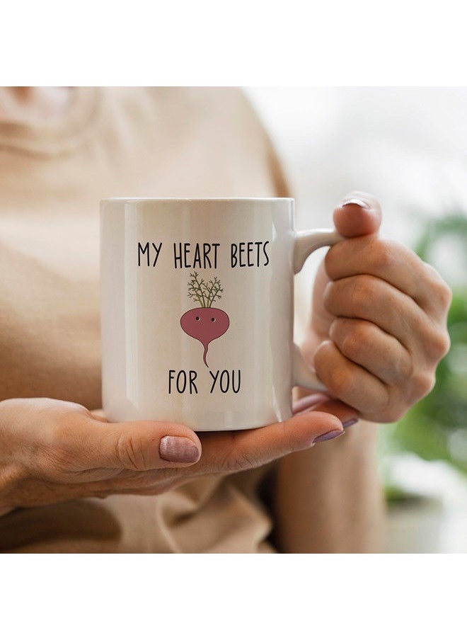 Giftmate - Giftmate My Heart Beets For You Printed Ceramic Tea and Coffee Mug 320ml - Image 1