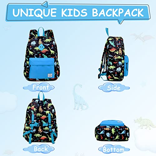 VASCHY Dinosaur Backpack for Boys, Kids Water Resistant Lightweight Backpack for Toddlers Daycare Preschool Blue - Image 4