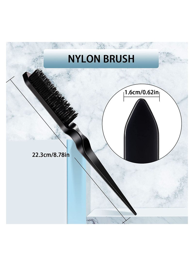 ORiTi - 3 Pcs Slick Brush Set Bristle Hair Brush Teasing Comb Edge Hair Brush Grooming Combs Sturdy Rat Tail Comb for Women Babies Kids' Hair - Image 1