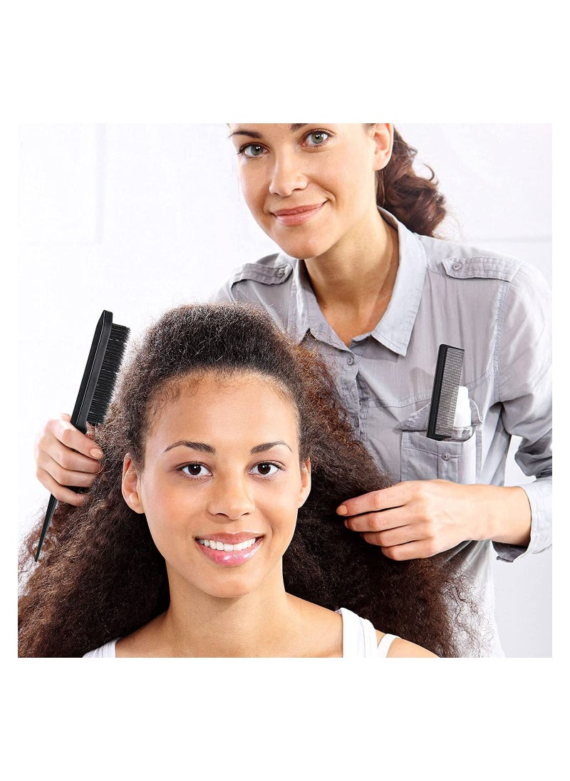 ORiTi - 3 Pcs Slick Brush Set Bristle Hair Brush Teasing Comb Edge Hair Brush Grooming Combs Sturdy Rat Tail Comb for Women Babies Kids' Hair - Image 1