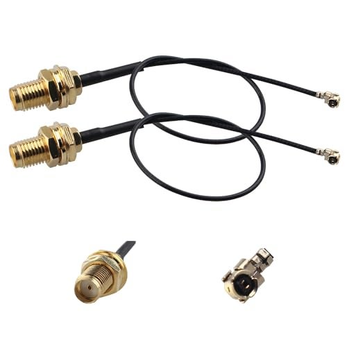Futheda 2pcs 433MHz Folding Rod Antenna 3dBi SMA Male Omni-Directional Aerial + 15cm UFL MHF1 to SMA Female Pigtail Coaxial Cable for Wireless Network Router WiFi Cellular Telephone Handsets - Image 3