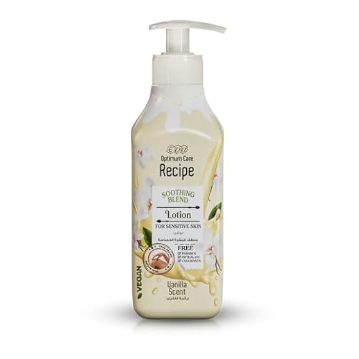 Eva cosmetics Optimum Care Recipe Soothing Blend Lotion For Sensitive Skin - Vanilla Scent 370 Ml