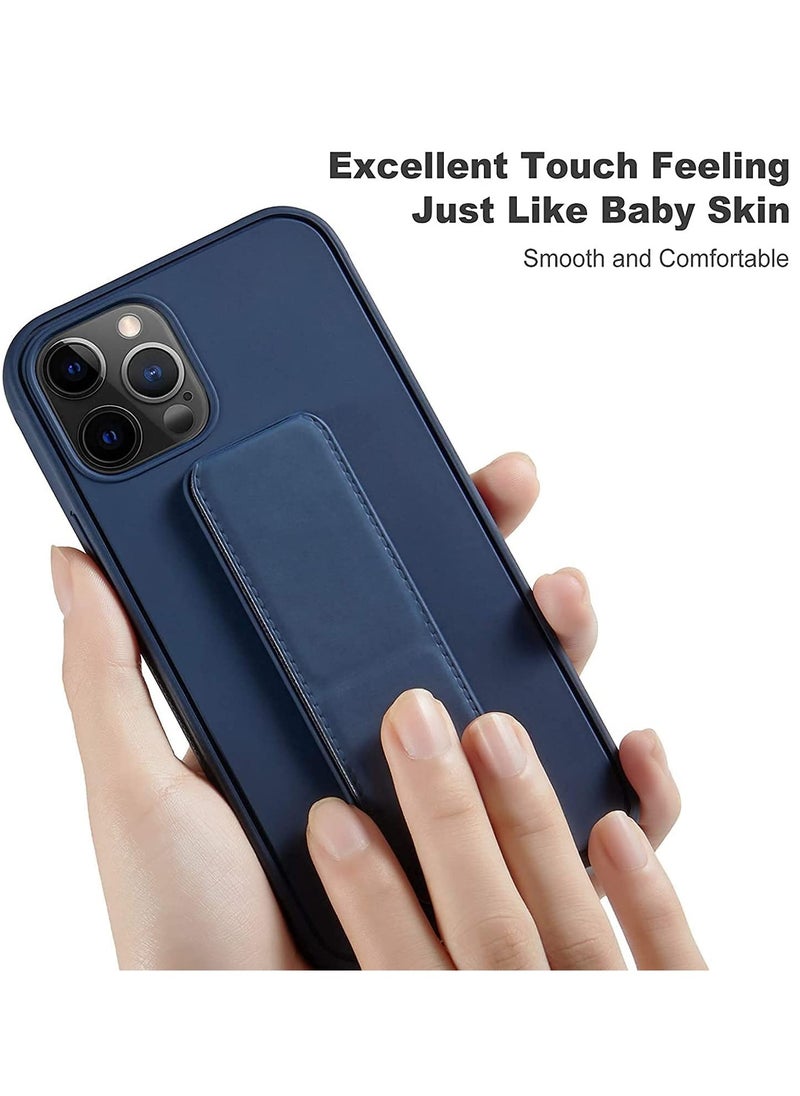 BORTONY - iPhone 14 Pro Max 6.7 Case with Magnetic Stand and Holder Premium Silicone Vertical and Horizontal Hand Strap and Grip and Multi Stand Car Mount Kickstand Case Finger Strap Cover - Image 1
