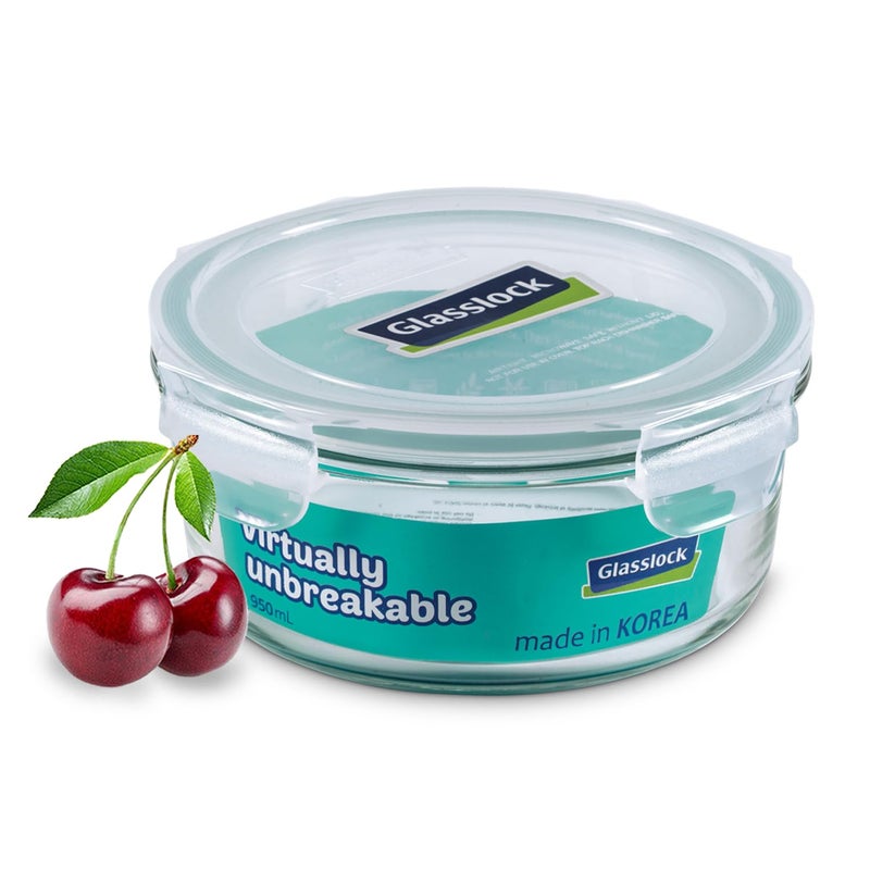 Glasslock Korea Tempered Glass Storage Containers with Lid - Classic 950ml Round - Airtight Food Storage Kitchen Container - Office Lunch Tiffin Box/Bowl, Microwave/Dishwasher/Fridge/Freezer Safe - Image 5