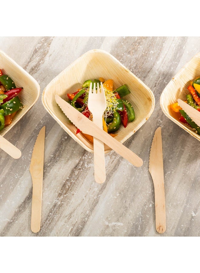 Restaurantware 5.5 Inch Disposable Knives, 500 Wooden Knives - Premium Heat-Resistant, Natural Birch Wood Cutlery, For Desserts And Appetizers - Image 3