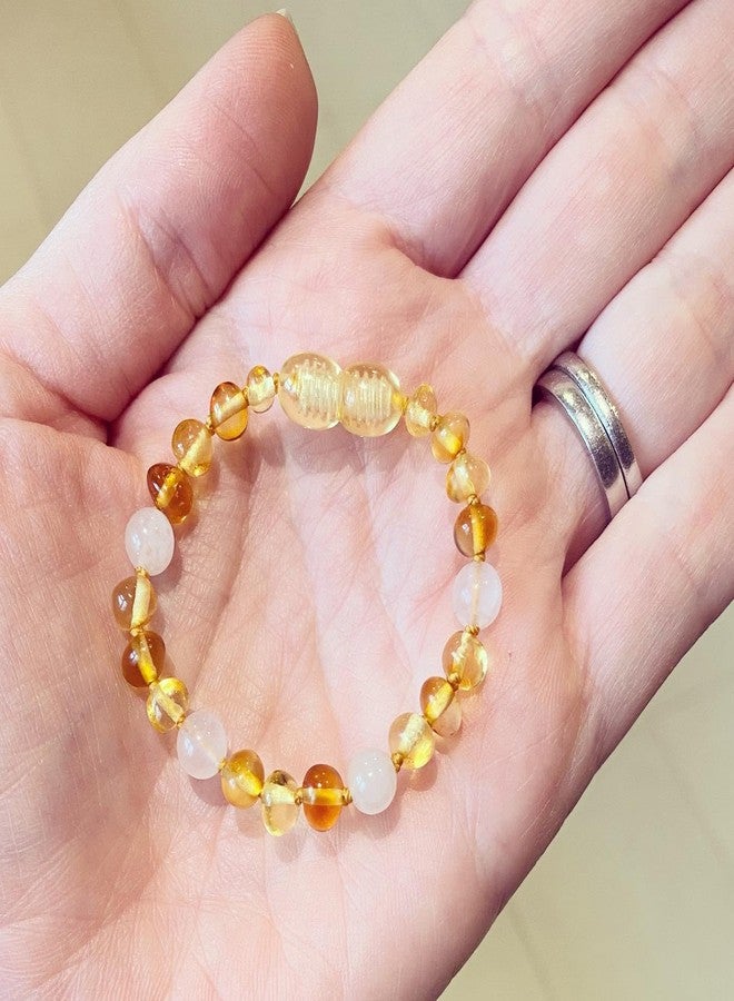 Amber-Touch Baltic Amber Necklace and Bracelet - Natural Amber from Baltic Region (13in. and 5.5in.) (Pink Quartz) - Image 5