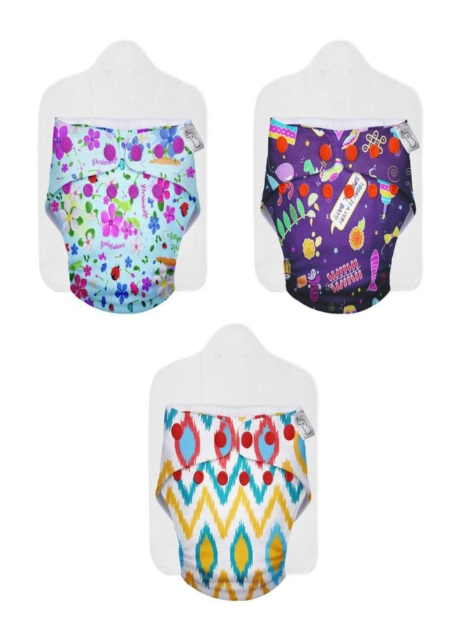 Superbottoms NEW UNO Freesize Cloth Diaper Set of 3| Cloth diaper for babies 3M to 3Y | Washable & Reusable cloth diaper | Comes with cloth diaper insert | 3 Diaper and 3 Organic cotton Soaker - Image 1