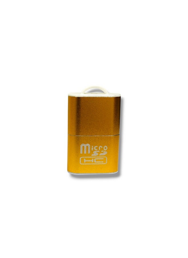Mini USB 2.0 High Speed ​​Micro SD Card Reader - Portable TF Card Adapter (Gold)