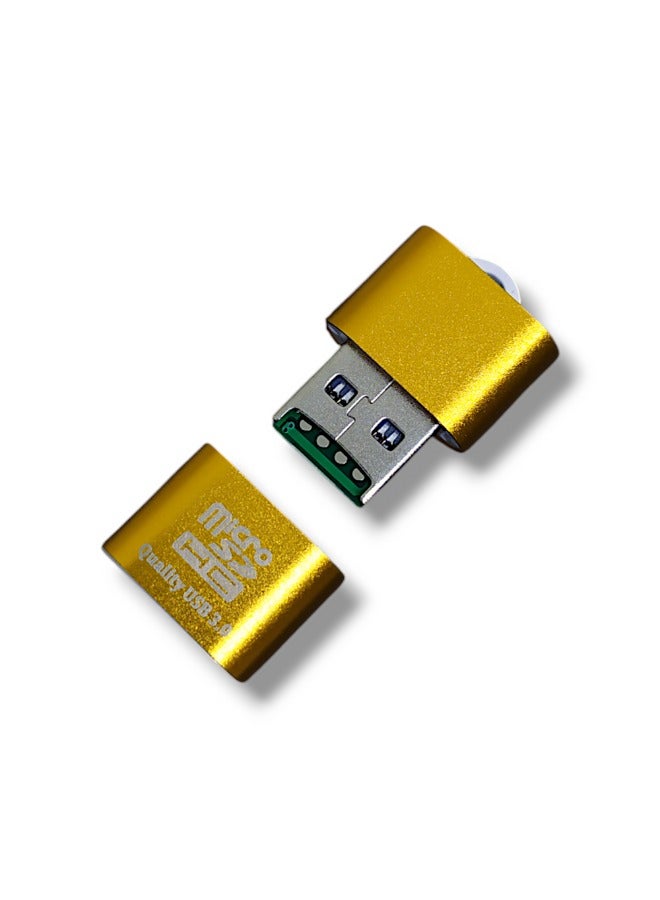 High-speed mini USB Micro SD card reader - portable TF card adapter (gold) - Image 1