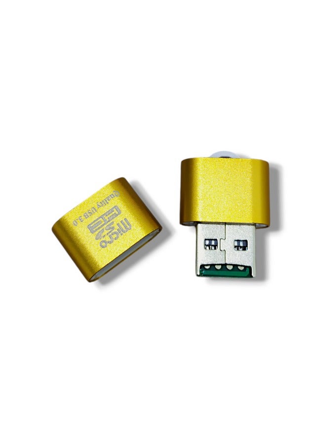 High-speed mini USB Micro SD card reader - portable TF card adapter (gold) - Image 2