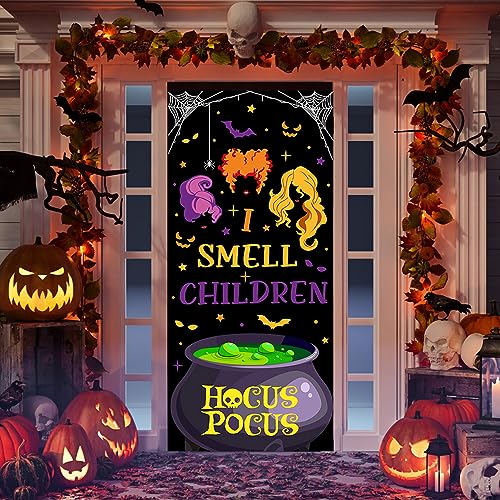 IMISHM Hocus Pocus Decorations Halloween Door Decorations Hocus Pocus Door Covers Halloween Door Covers for Hocus Pocus Party Decorations - Image 1