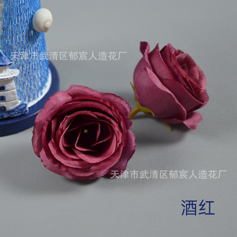 Generic Artificial Camellia Rose Bridal Bouquet Wine Red 