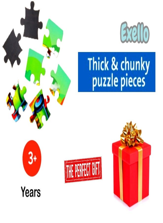 EXELLO 4 Piece Wooden Puzzle for Kids - Set of 2 Animals Jigsaw Puzzle, 4x4 Inches Size - Image 4
