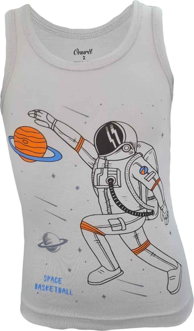 Onurel 5-Pack Astronaut Patterned Boy's Undershirt