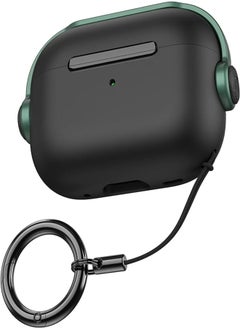 Next store Protective Case for Airpods Pro 2 Mobile [with Locking Cover] [Front LED Visible] (Black & Green)