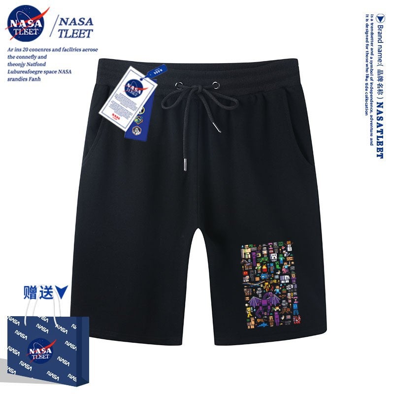 Nasa Co-Brand New All-Match Pure Cotton Base Shirt Summer Men'S And Women'S Children'S Wear Simple Fashionable Short-Sleeved Cottful Fear T-Shirt - Image 1