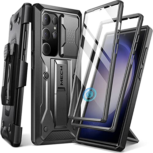 TONGATE for Samsung Galaxy S23 Ultra Case, [Built-in Slide Camera Cover & Screen Protector] [2 Front Frame] Military Grade Shockproof S23 Ultra Phone Case with Kickstand & Belt-Clip 6.8", Black - Image 1
