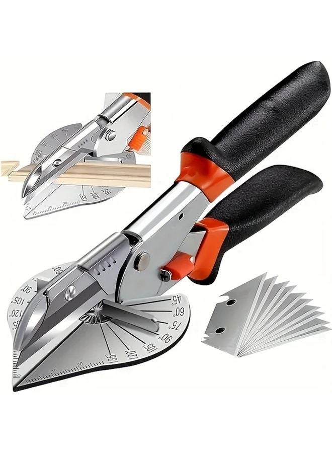 Black Multi Angle Miter Shear Cutter Hand Tool For Wood Plastic PVC Trim - Image 2