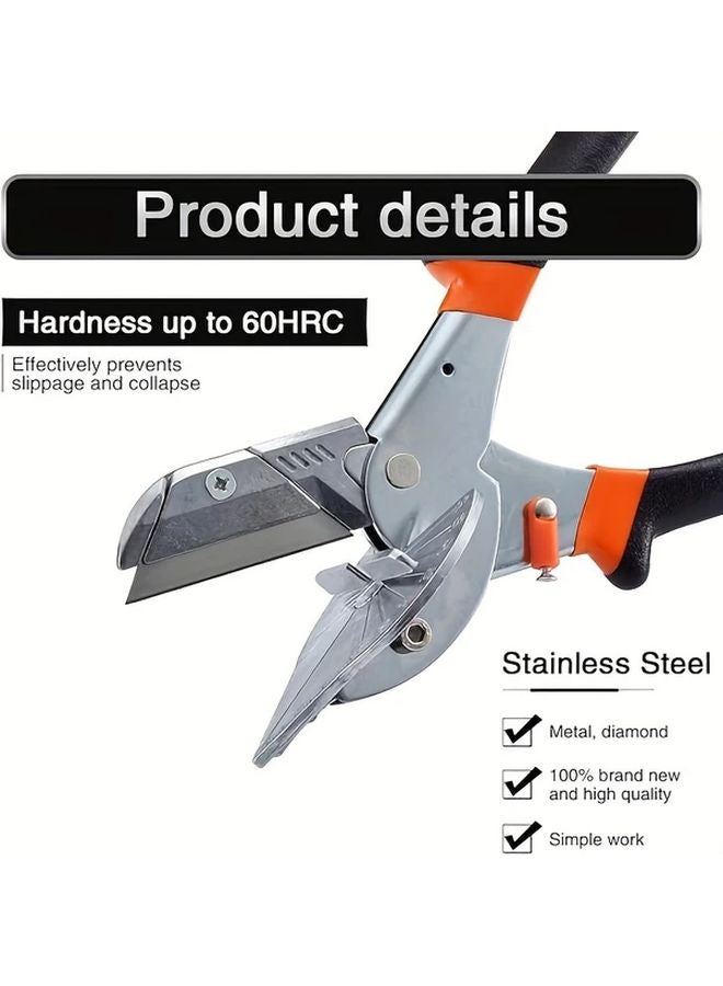 Black Multi Angle Miter Shear Cutter Hand Tool For Wood Plastic PVC Trim - Image 4