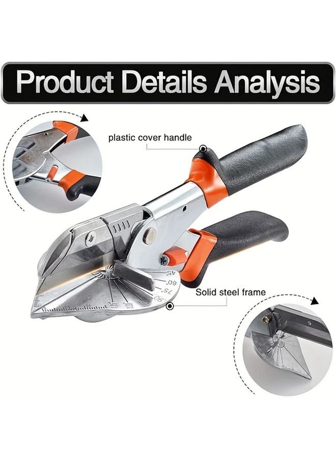 Black Multi Angle Miter Shear Cutter Hand Tool For Wood Plastic PVC Trim - Image 5