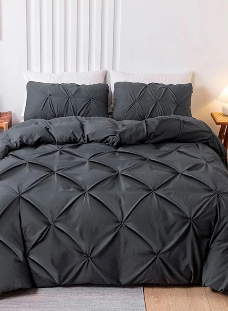 Noire Edit Black Patterned King Bedding Set