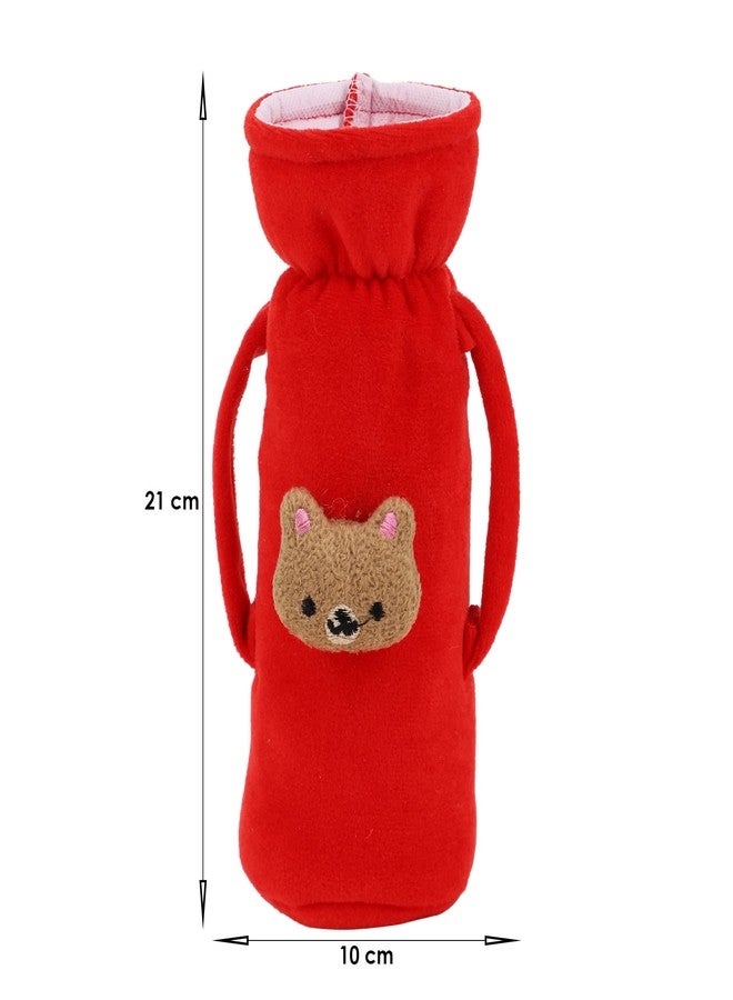 MW PRINTS Soft Plush Stretchable Baby Feeding Bottle Cover with Easy to Hold Strap |Suitable for 60ml-250ml Baby Feeding Bottle Cover Pack of 2 (Dark Blue+Red) - Image 4