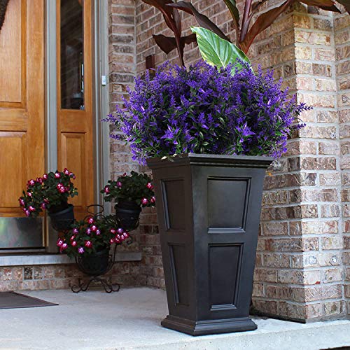RECUTMS Artificial Greenery Lavender Fake Shrubs Flowers 8 Bundles UV Resistant Hanging Planter Flora Fence Indoor Outside Decor Wedding Table Flowers Arrangement Bouquet Filler (Purple) - Image 4