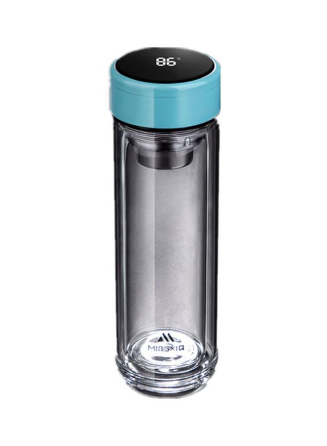 NIBEMINENT Double Glass Thickened Water Cup With Filter Black/Blue 20.5cm - Image 1